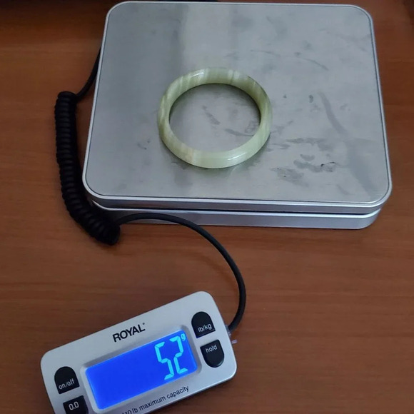 Natural Jade, Jadeite Stone Bangle Bracelet 2.25 inch 57.15 mm opening - Picture 2 of 10